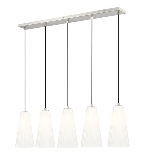 Z-Lite Farrell 5 Light Linear Chandelier in Brushed Nickel Finish Model: 3043P7-5L-BN