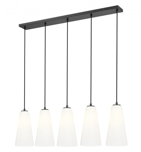 Z-Lite Farrell 5 Light Linear Chandelier in Brushed Nickel Finish Model: 3043P7-5L-BN