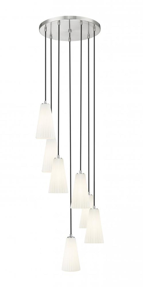 Z-Lite Farrell 7 Light Chandelier in Brushed Nickel Finish Model: 3043P6-7R-BN