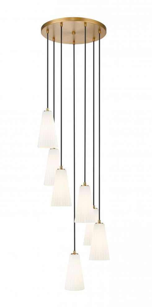 Z-Lite Farrell 7 Light Chandelier in Brushed Nickel Finish Model: 3043P6-7R-BN