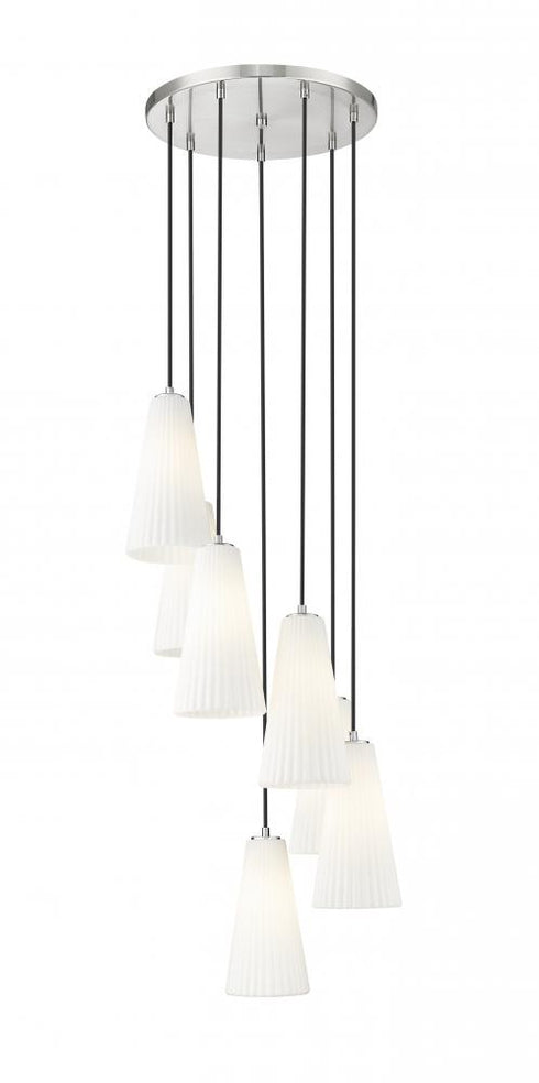 Z-Lite Farrell 7 Light Chandelier in Brushed Nickel Finish Model: 3043P7-7R-BN