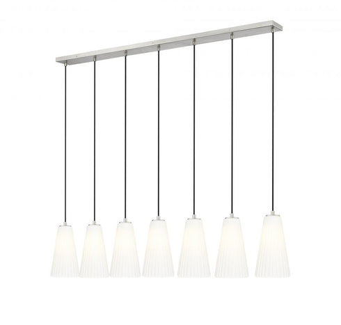 Z-Lite Farrell 7 Light Linear Chandelier in Brushed Nickel Finish Model: 3043P6-7L-BN