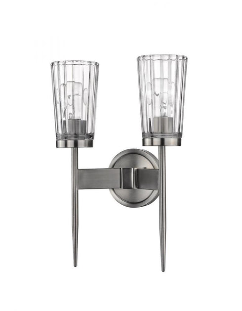 Z-Lite Flair 2 Light Wall Sconce in Antique Nickel Finish Model: 1932-2S-AN