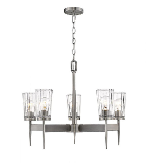 Z-Lite Flair 5 Light Chandelier in Antique Nickel Finish Model: 1932-5AN
