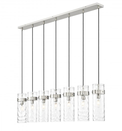 Z-Lite Fontaine 7 Light Linear Chandelier in Brushed Nickel Finish Model: 7002P5-7L-BN