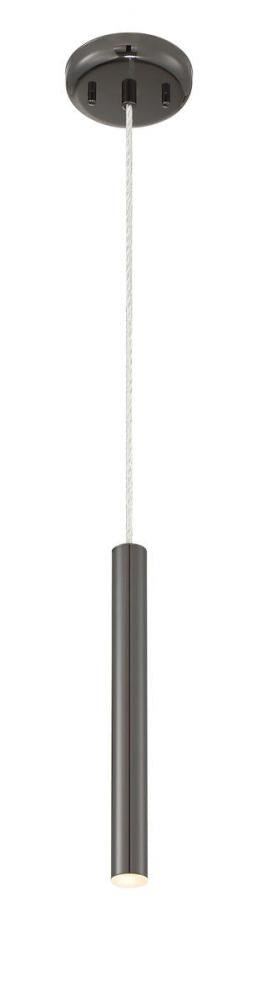 Z-Lite Forest 1 Light Pendant in Brushed Nickel Finish Model: 917MP12-BN-LED