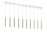 Z-Lite Forest 10 Light Linear Chandelier in Chrome Finish Model: 917MP12-BN-LED-10LCH