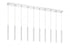 Z-Lite Forest 10 Light Linear Chandelier in Chrome Finish Model: 917MP12-BN-LED-10LCH