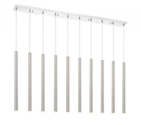 Z-Lite Forest 10 Light Linear Chandelier in Chrome Finish Model: 917MP24-BN-LED-10LCH
