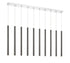Z-Lite Forest 10 Light Linear Chandelier in Chrome Finish Model: 917MP24-BN-LED-10LCH