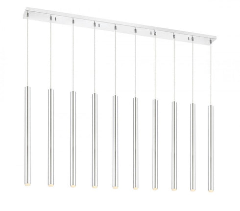 Z-Lite Forest 10 Light Linear Chandelier in Chrome Finish Model: 917MP24-BN-LED-10LCH