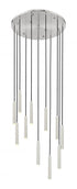 Z-Lite Forest 11 Light Chandelier in Brushed Nickel Finish Model: 919MP12-11R-BN-LED