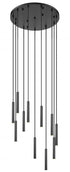 Z-Lite Forest 11 Light Chandelier in Brushed Nickel Finish Model: 919MP12-11R-BN-LED