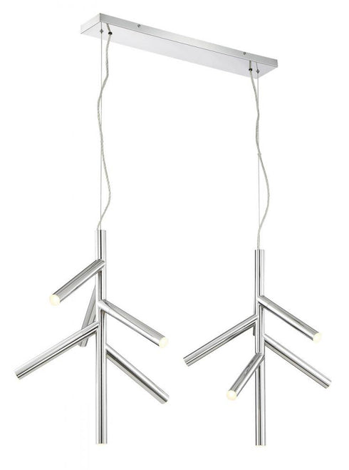 Z-Lite Forest 12 Light Linear Chandelier in Chrome Finish Model: 917-6CH-LED-2LCH