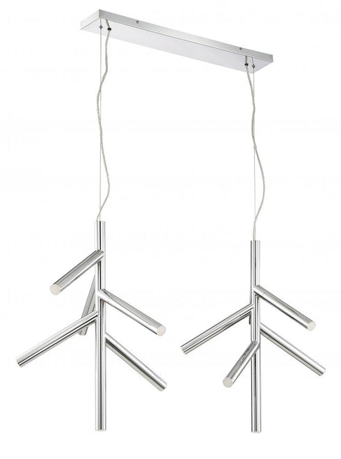 Z-Lite Forest 12 Light Linear Chandelier in Chrome Finish Model: 917-6CH-LED-2LCH