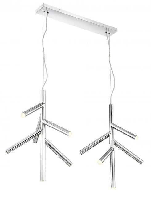 Z-Lite Forest 12 Light Linear Chandelier in Chrome Finish Model: 917-6CH-LED-2LCH