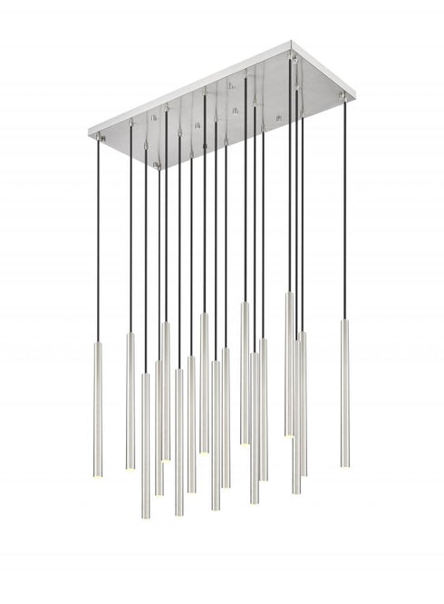 Z-Lite Forest 17 Light Linear Chandelier in Brushed Nickel Finish Model: 919MP24-17L-BN-LED