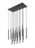 Z-Lite Forest 17 Light Linear Chandelier in Brushed Nickel Finish Model: 919MP24-17L-BN-LED