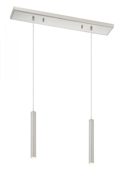 Z-Lite Forest 2 Light Linear Chandelier in Brushed Nickel Finish Model: 917MP12-BN-LED-2LBN