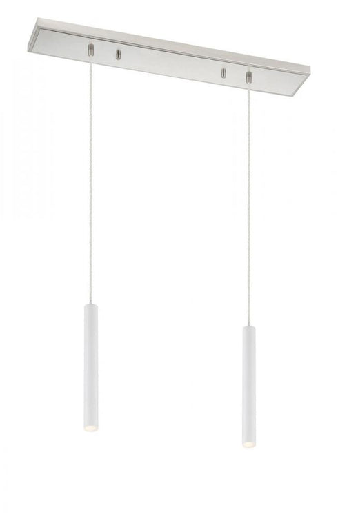 Z-Lite Forest 2 Light Linear Chandelier in Brushed Nickel Finish Model: 917MP12-BN-LED-2LBN