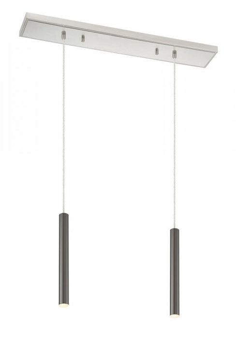 Z-Lite Forest 2 Light Linear Chandelier in Brushed Nickel Finish Model: 917MP12-BN-LED-2LBN