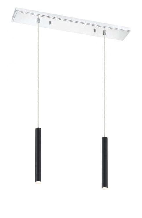 Z-Lite Forest 2 Light Linear Chandelier in Brushed Nickel Finish Model: 917MP12-BN-LED-2LBN