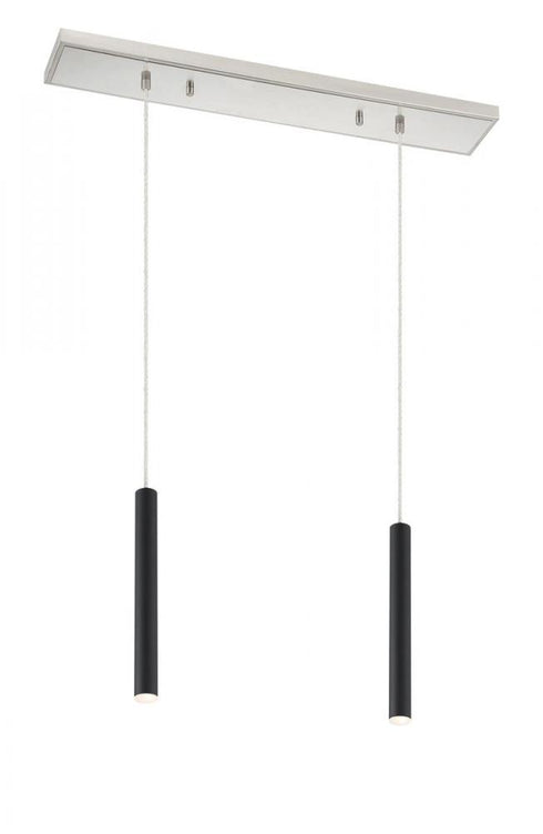 Z-Lite Forest 2 Light Linear Chandelier in Brushed Nickel Finish Model: 917MP12-BN-LED-2LBN
