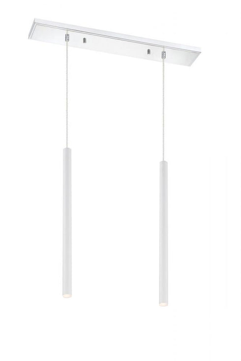 Z-Lite Forest 2 Light Linear Chandelier in Brushed Nickel Finish Model: 917MP24-BN-LED-2LBN