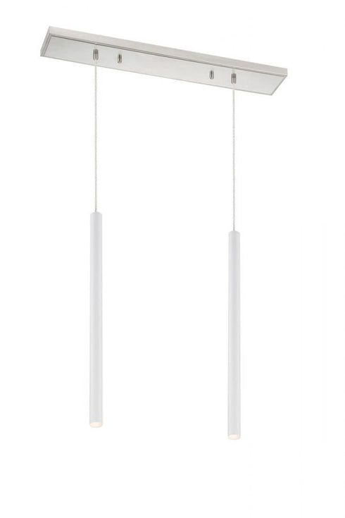 Z-Lite Forest 2 Light Linear Chandelier in Brushed Nickel Finish Model: 917MP24-BN-LED-2LBN