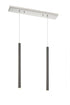 Z-Lite Forest 2 Light Linear Chandelier in Brushed Nickel Finish Model: 917MP24-BN-LED-2LBN