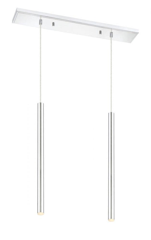 Z-Lite Forest 2 Light Linear Chandelier in Brushed Nickel Finish Model: 917MP24-BN-LED-2LBN