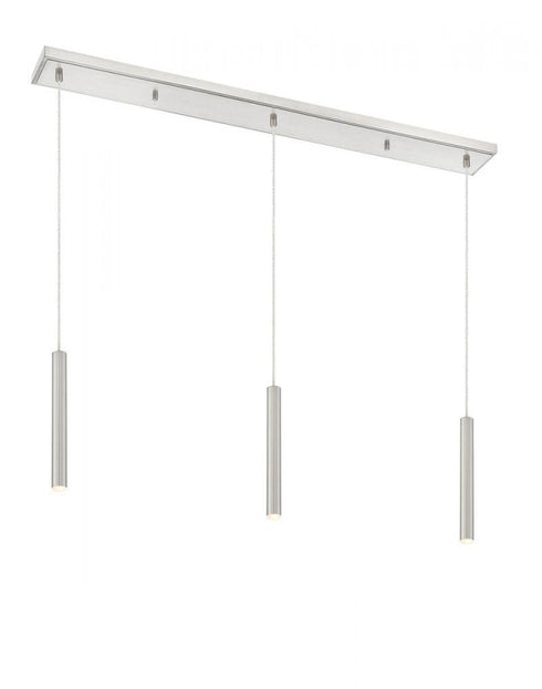 Z-Lite Forest 3 Light Linear Chandelier in Brushed Nickel Finish Model: 917MP12-BN-LED-3LBN