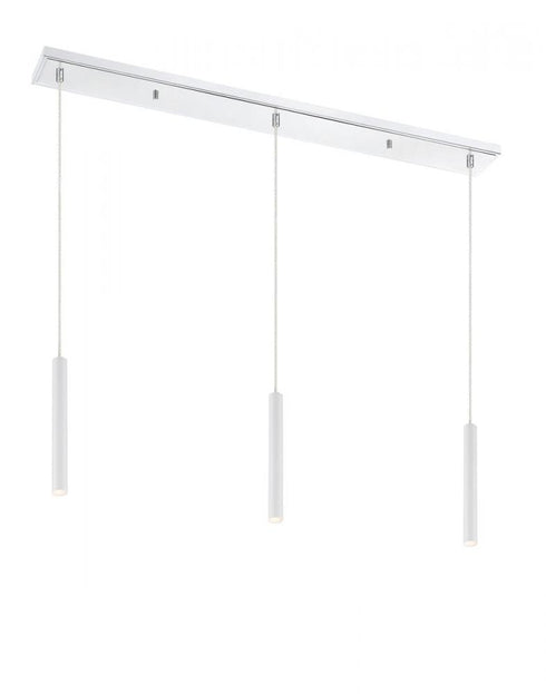 Z-Lite Forest 3 Light Linear Chandelier in Brushed Nickel Finish Model: 917MP12-BN-LED-3LBN