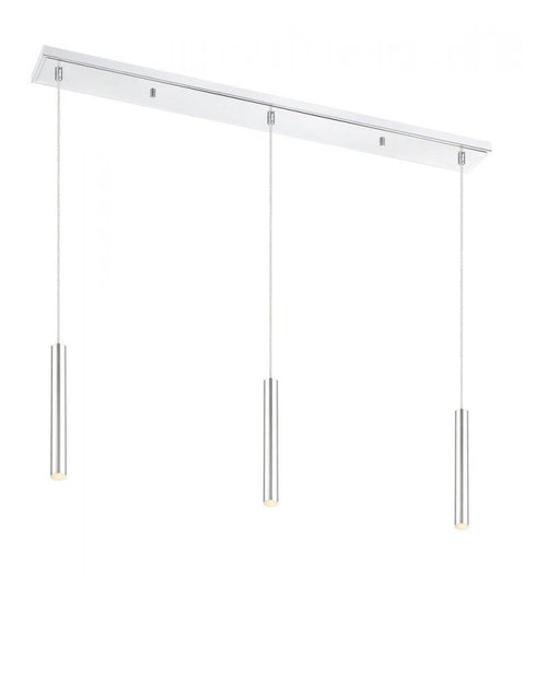 Z-Lite Forest 3 Light Linear Chandelier in Brushed Nickel Finish Model: 917MP12-BN-LED-3LBN