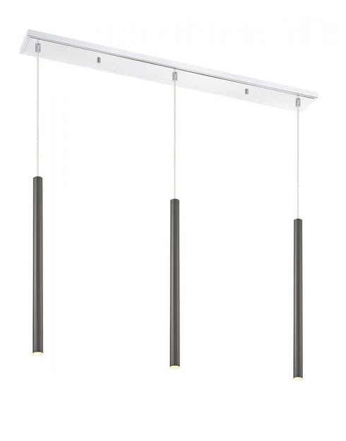 Z-Lite Forest 3 Light Linear Chandelier in Brushed Nickel Finish Model: 917MP24-BN-LED-3LBN