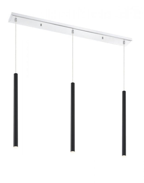Z-Lite Forest 3 Light Linear Chandelier in Brushed Nickel Finish Model: 917MP24-BN-LED-3LBN