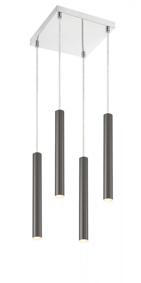 Z-Lite Forest 4 Light Chandelier in Chrome Finish Model: 917MP12-BN-LED-4SCH