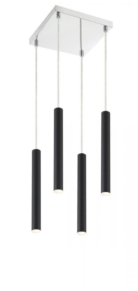 Z-Lite Forest 4 Light Chandelier in Chrome Finish Model: 917MP12-BN-LED-4SCH