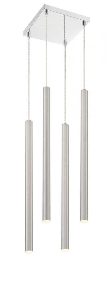 Z-Lite Forest 4 Light Chandelier in Chrome Finish Model: 917MP24-BN-LED-4SCH