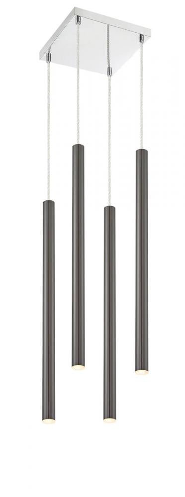 Z-Lite Forest 4 Light Chandelier in Chrome Finish Model: 917MP24-BN-LED-4SCH