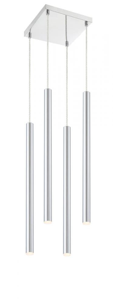 Z-Lite Forest 4 Light Chandelier in Chrome Finish Model: 917MP24-BN-LED-4SCH