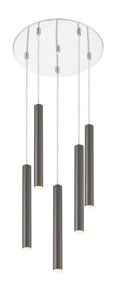 Z-Lite Forest 5 Light Chandelier in Chrome Finish Model: 917MP12-BN-LED-5RCH