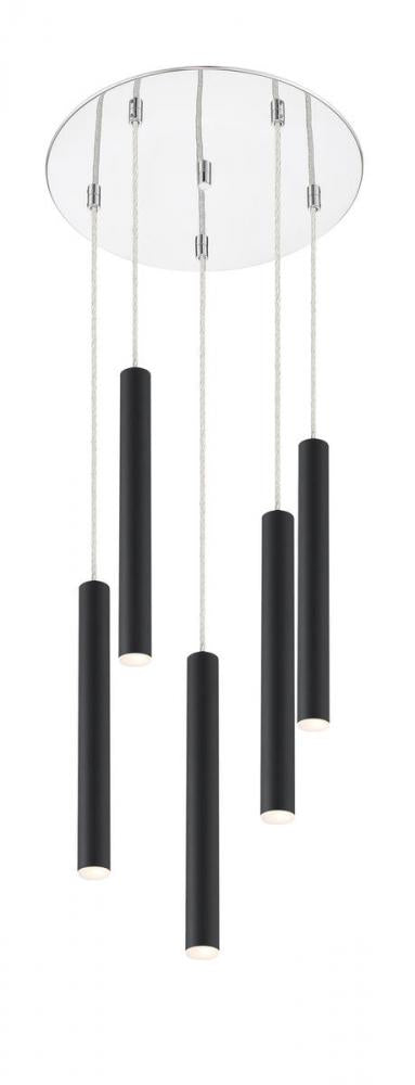 Z-Lite Forest 5 Light Chandelier in Chrome Finish Model: 917MP12-BN-LED-5RCH
