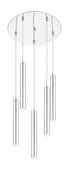 Z-Lite Forest 5 Light Chandelier in Chrome Finish Model: 917MP12-BN-LED-5RCH