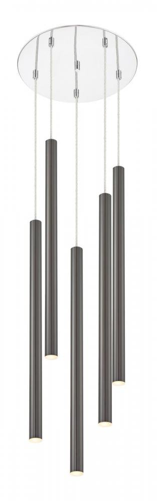 Z-Lite Forest 5 Light Chandelier in Chrome Finish Model: 917MP24-BN-LED-5RCH