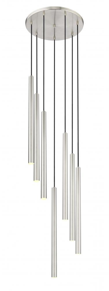 Z-Lite Forest 7 Light Chandelier in Brushed Nickel Finish Model: 919MP24-7R-BN-LED