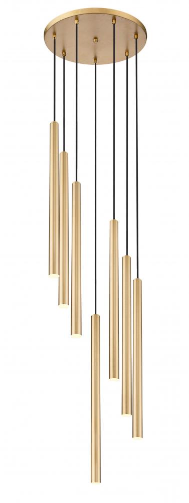 Z-Lite Forest 7 Light Chandelier in Brushed Nickel Finish Model: 919MP24-7R-BN-LED