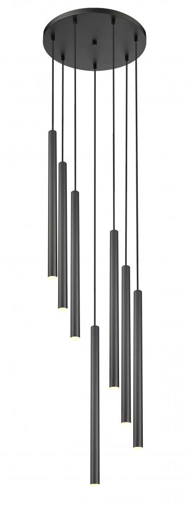 Z-Lite Forest 7 Light Chandelier in Brushed Nickel Finish Model: 919MP24-7R-BN-LED