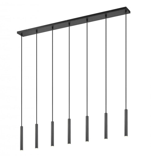 Z-Lite Forest 7 Light Linear Chandelier in Brushed Nickel Finish Model: 919MP12-7L-BN-LED