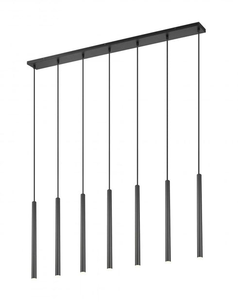 Z-Lite Forest 7 Light Linear Chandelier in Brushed Nickel Finish Model: 919MP24-7L-BN-LED